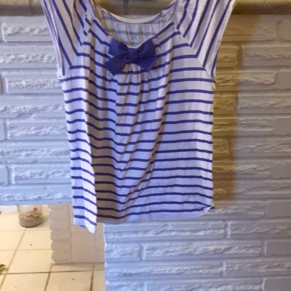 Purple and white T-shirt